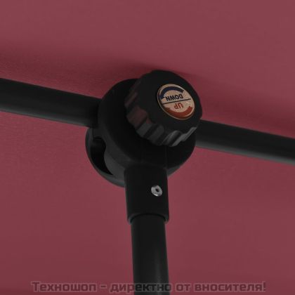 Градински чадър с алуминиев прът, 2x1,5 м, бордо червен