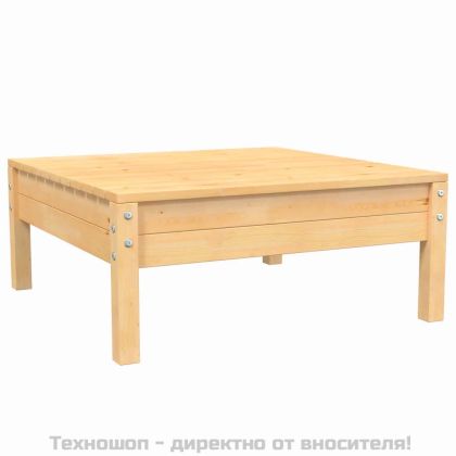 Градински комплект от 3 части с кремави възглавници бор масив