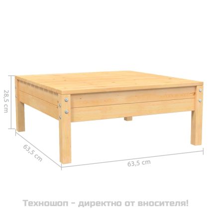 Градински комплект от 3 части с кремави възглавници бор масив