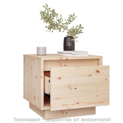 Нощно шкафче, 35x34x32 см, борово дърво масив