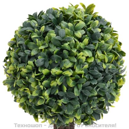 Изкуствен чемшир топки, 2 бр, със саксии, зелени, 56 см