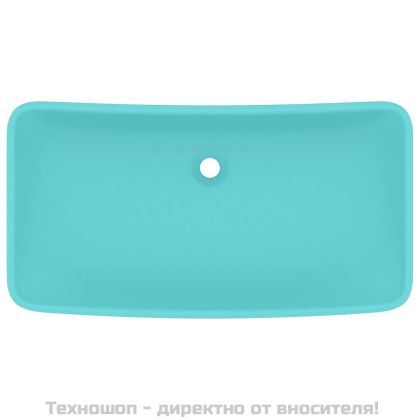 Луксозна правоъгълна мивка мат светлозелено 71x38 см керамика