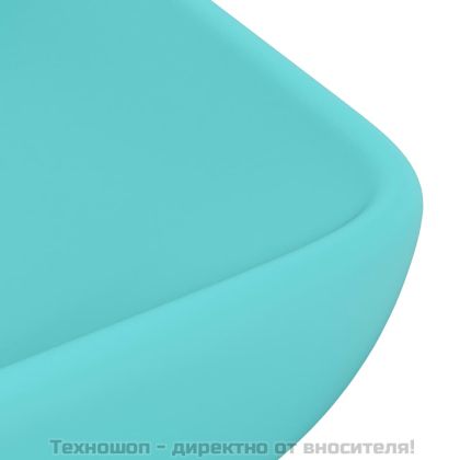 Луксозна правоъгълна мивка мат светлозелено 71x38 см керамика
