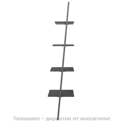 Етажерка стълба с 4 рафта черна 64x34x150,5 см