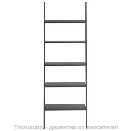 Етажерка стълба с 5 рафта черна 64x34x185,5 см