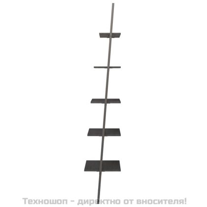 Етажерка стълба с 5 рафта черна 64x34x185,5 см