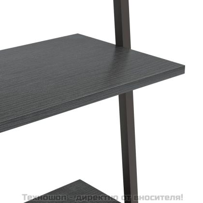 Етажерка стълба с 5 рафта черна 64x34x185,5 см