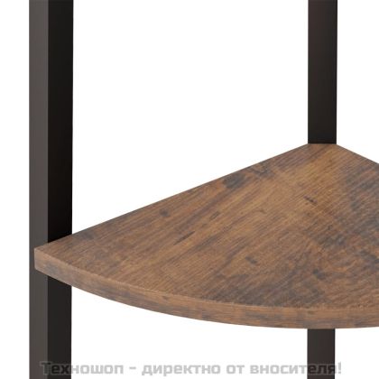 Ъглов рафт с 4 нива, тъмнокафяв и черен, 45,5x31,5x150 см