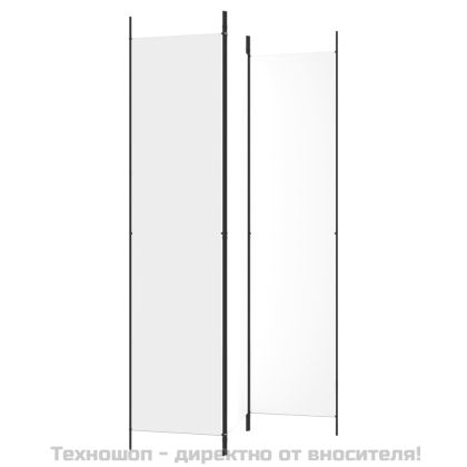 Параван за стая, 3 панела, бял, 150x220 см, плат