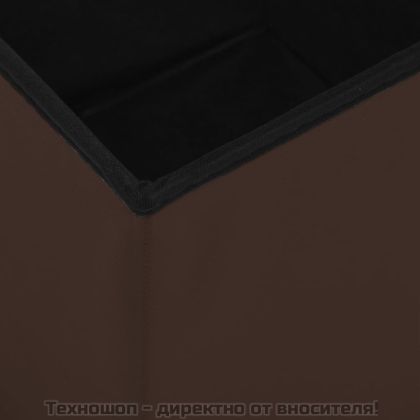 Сгъваеми табуретки за съхранение, 2 бр, кафяви, PVC