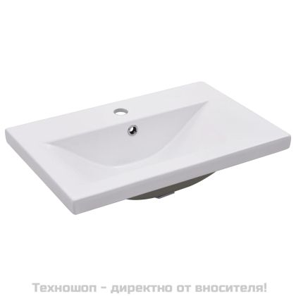 Мивка за вграждане, 61x39,5x18,5 см, керамична, бяла