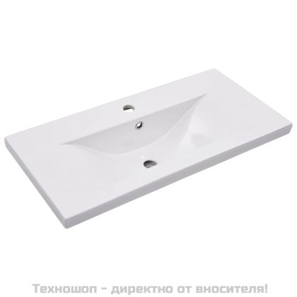 Мивка за вграждане, 81x39,5x18,5 см, керамична, бяла