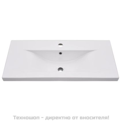 Мивка за вграждане, 81x39,5x18,5 см, керамична, бяла