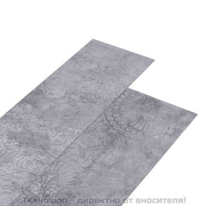 PVC подови дъски 5,02 м² 2 мм самозалепващи циментово сиво