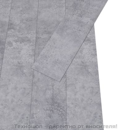 PVC подови дъски 5,02 м² 2 мм самозалепващи циментово сиво