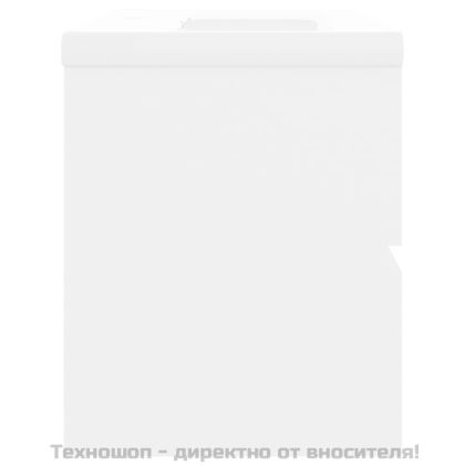 Шкаф за баня с вградена мивка, бял, инженерно дърво