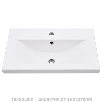 Рамка за мивка за баня с вграден умивалник, бяла, желязна