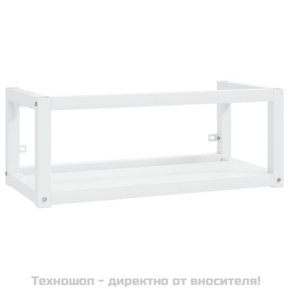 Рамка за мивка за баня с вграден умивалник, бяла, желязна