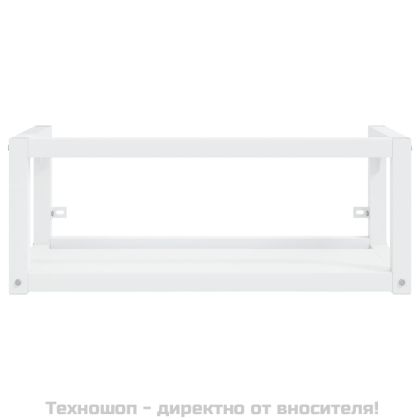 Рамка за мивка за баня с вграден умивалник, бяла, желязна