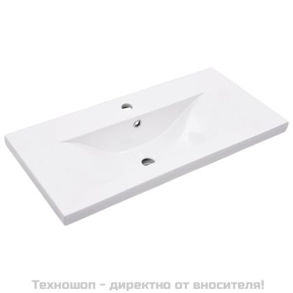 Рамка за мивка за баня с вграден умивалник, бяла, желязна