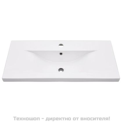 Рамка за мивка за баня с вграден умивалник, бяла, желязна