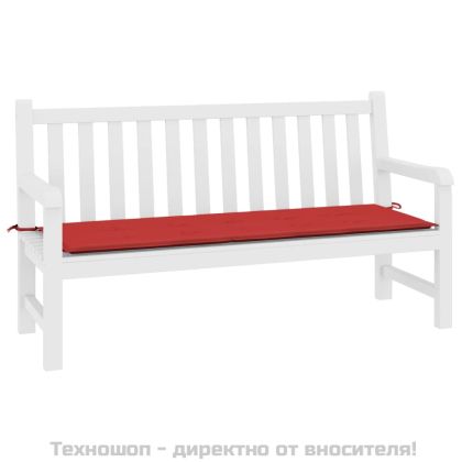Възглавница за градинска пейка червена 200x50x4 см оксфорд плат