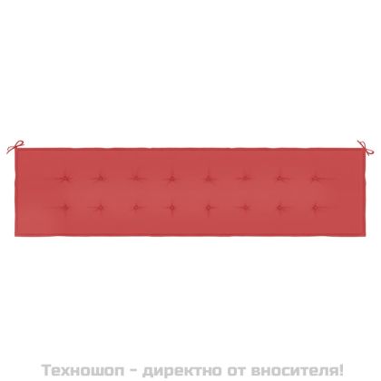 Възглавница за градинска пейка червена 200x50x4 см оксфорд плат