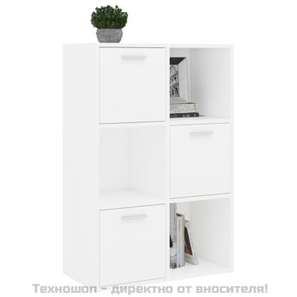 Шкаф за съхранение, бял, 60x29,5x90 см, инженерно дърво