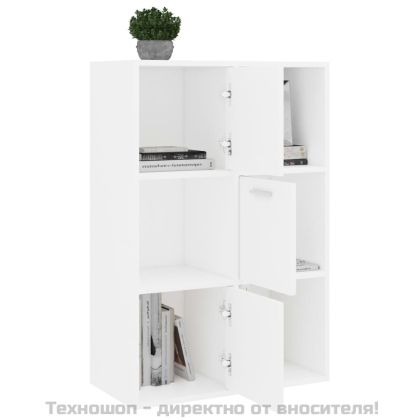 Шкаф за съхранение, бял, 60x29,5x90 см, инженерно дърво