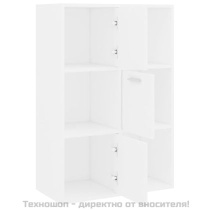 Шкаф за съхранение, бял, 60x29,5x90 см, инженерно дърво