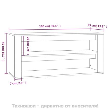 Шкаф за обувки, дъб сонома, 100x35x45 см, инженерно дърво