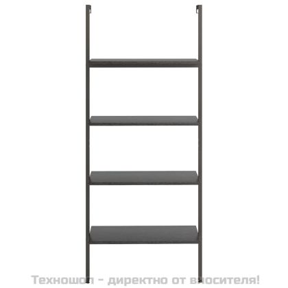 Етажерка стълба с 4 рафта черна 64x35x152,5 см