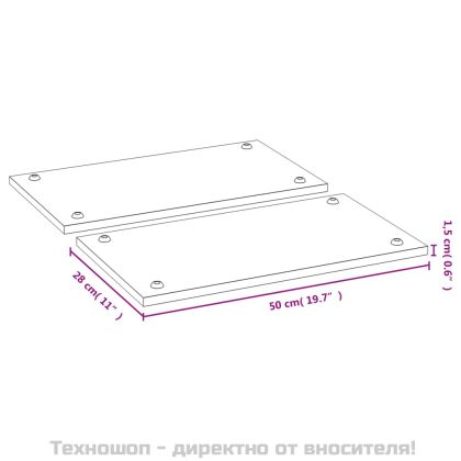 Капаци за готварски печки 2 бр 50x28x1,5 см бамбук