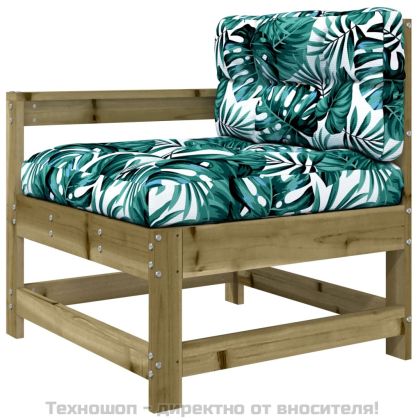 Градински лаундж комплект 5 части с възглавници импрегниран бор