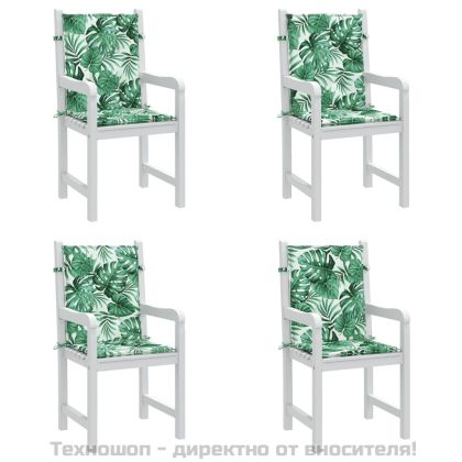 Възглавници за стол с ниска облегалка, 4 бр, на листа, текстил