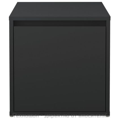 Кутия с чекмедже, черна, 40,5x40x40 см, инженерно дърво