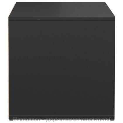Кутия с чекмедже, черна, 40,5x40x40 см, инженерно дърво