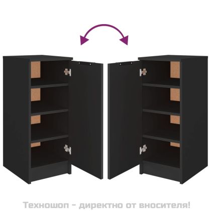 Шкаф за обувки, черен, 30x35x70 см, инженерно дърво