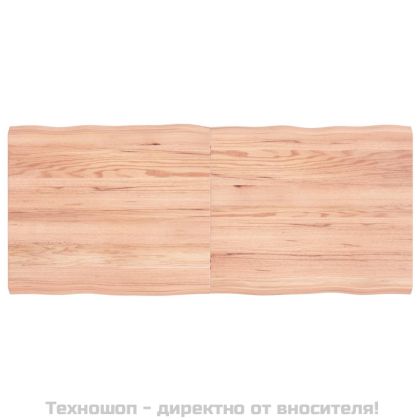Плот за маса светлокафяв 140x60x(2-4) см обработен масивен дъб