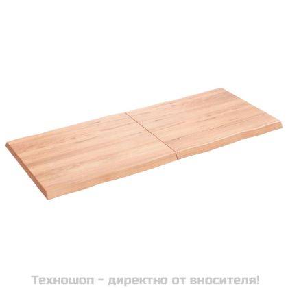 Плот за маса светлокафяв 140x60x(2-4) см обработен масивен дъб
