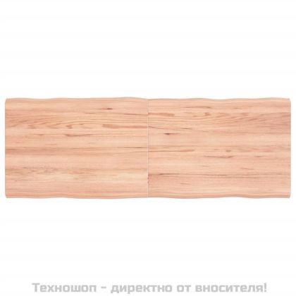 Плот за маса светлокафяв 140x50x(2-4) см обработен масивен дъб