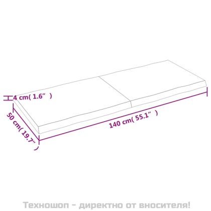 Плот за маса светлокафяв 140x50x(2-4) см обработен масивен дъб