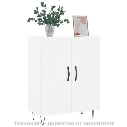 Сайдборд, бял, 69,5x34x90 см, инженерно дърво
