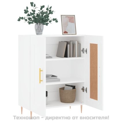 Сайдборд, бял, 69,5x34x90 см, инженерно дърво