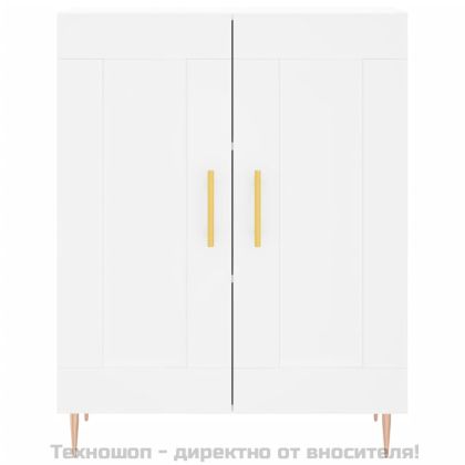 Сайдборд, бял, 69,5x34x90 см, инженерно дърво