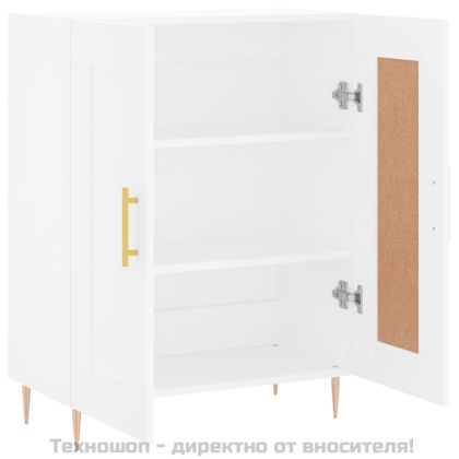 Сайдборд, бял, 69,5x34x90 см, инженерно дърво