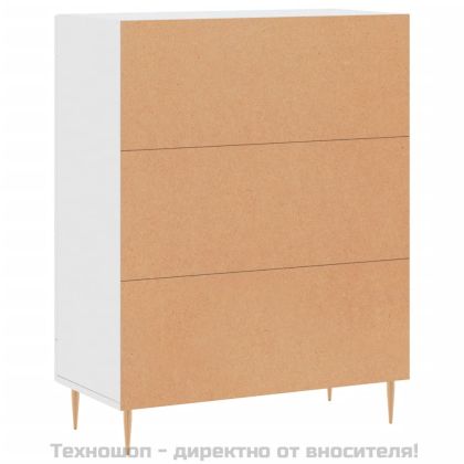 Сайдборд, бял, 69,5x34x90 см, инженерно дърво