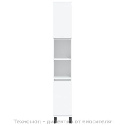 Комплект мебели за баня от 3 части, бял, инженерно дърво