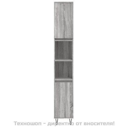 Комплект мебели за баня от 3 части сив сонома инженерно дърво