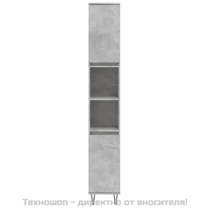 Комплект мебели за баня от 3 части бетонно сив инженерно дърво